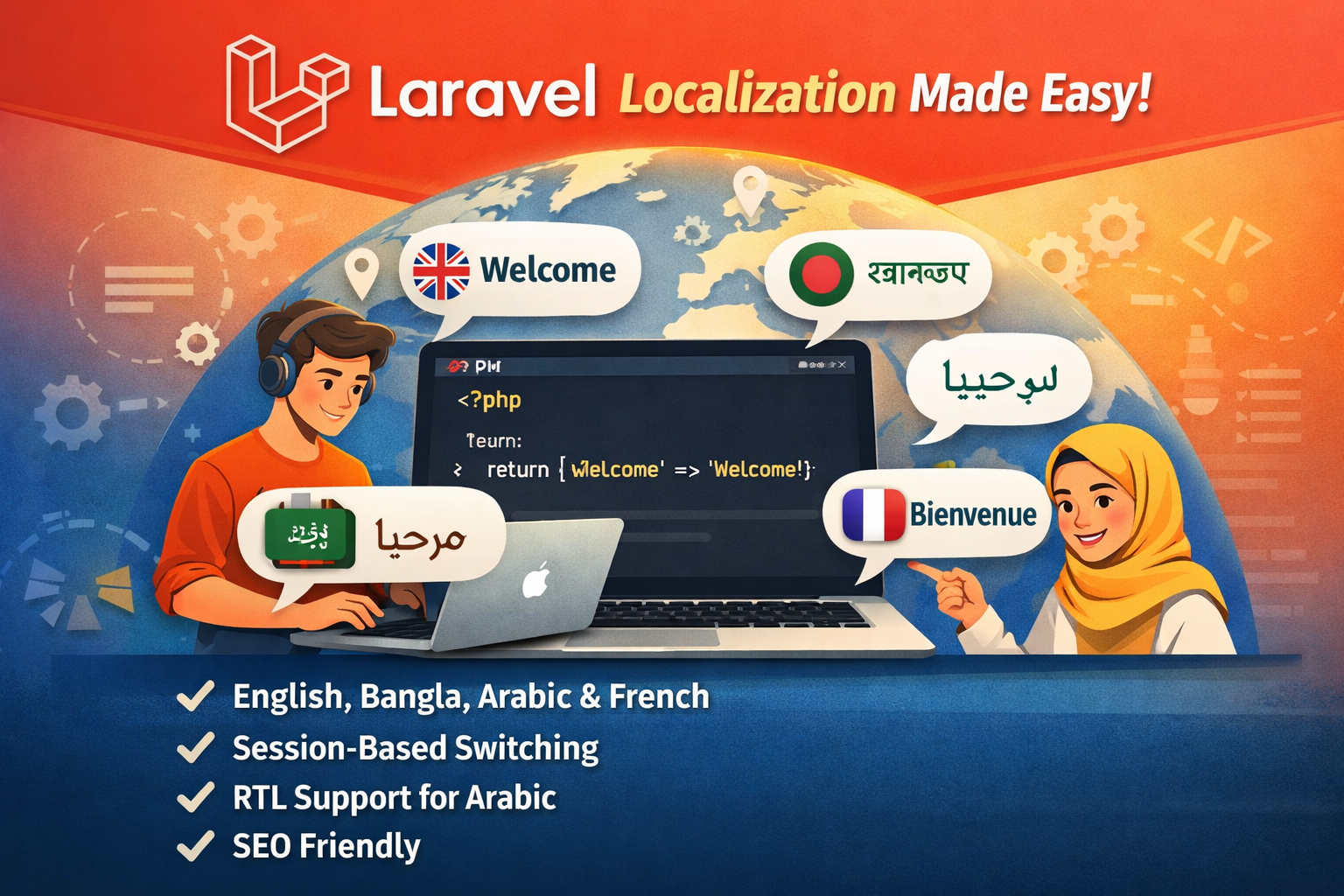 Laravel Localization for English, Bangla & More