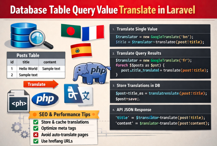 Database Table Query Value Translate in Laravel