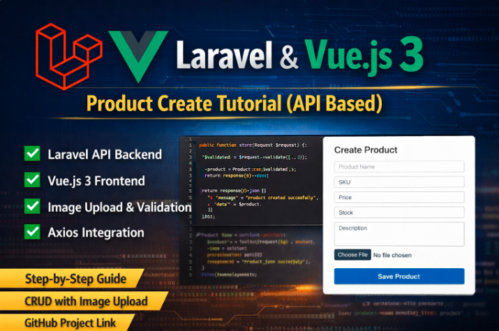 Laravel & Vue.js 3 Product Create Tutorial (API Based)