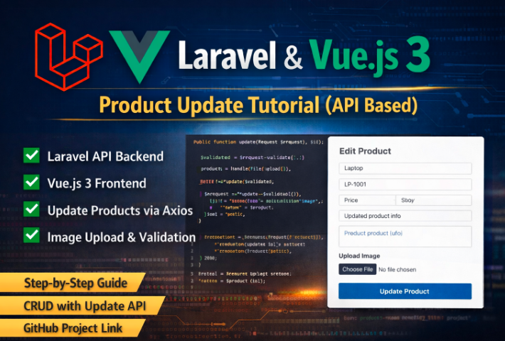 Laravel & Vue.js 3 Product Update Tutorial (API Based)