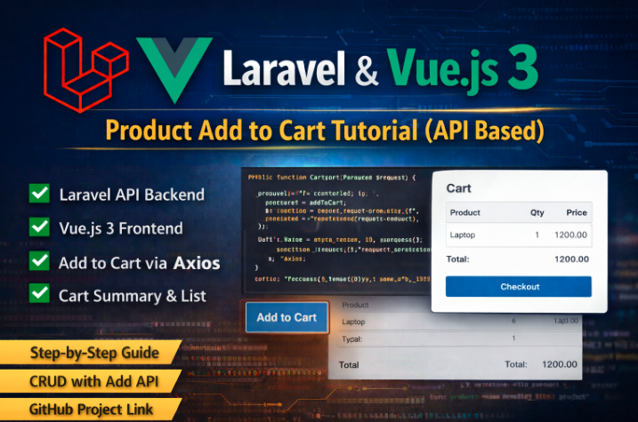 Laravel & Vue.js 3 Product Add to Cart Tutorial API Based