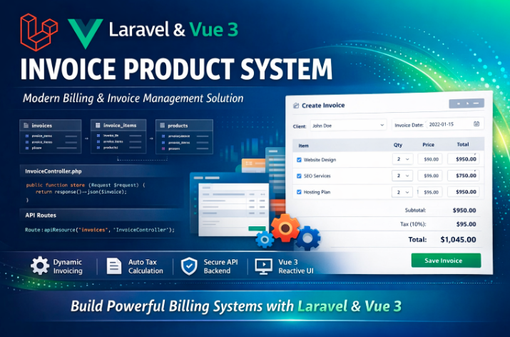 Laravel & Vue 3 Invoice Product System – Modern Billing & Invoice Management Solution
