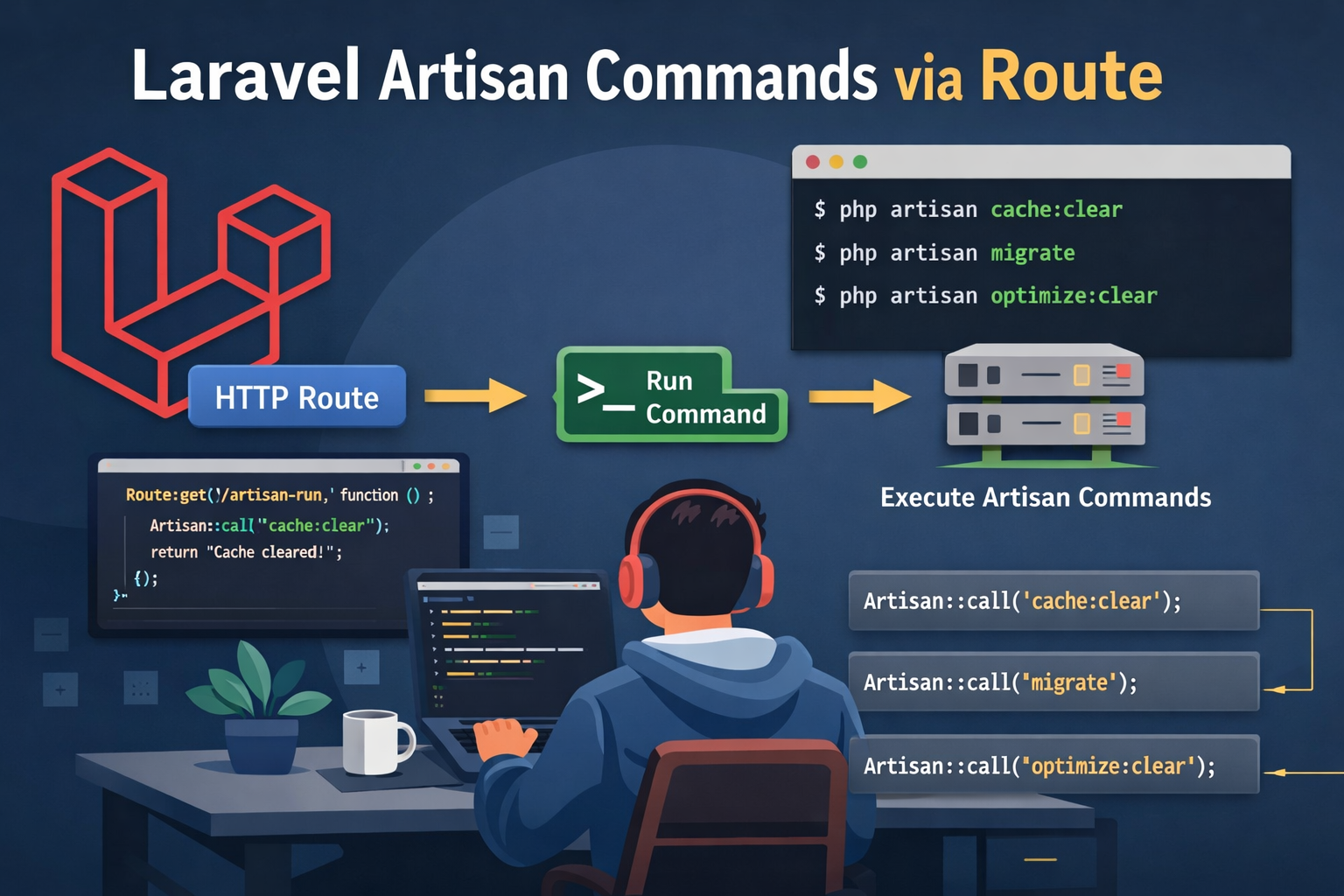 Running All Laravel Artisan Commands via Route (Complete Guide)