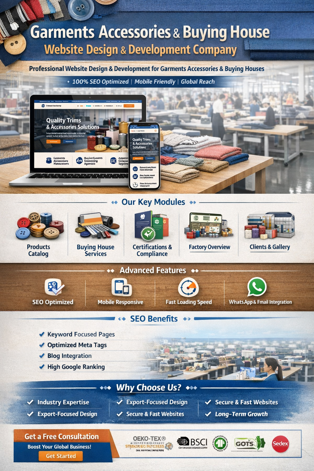 Garments Accessories & Buying House Website Design and Development Company