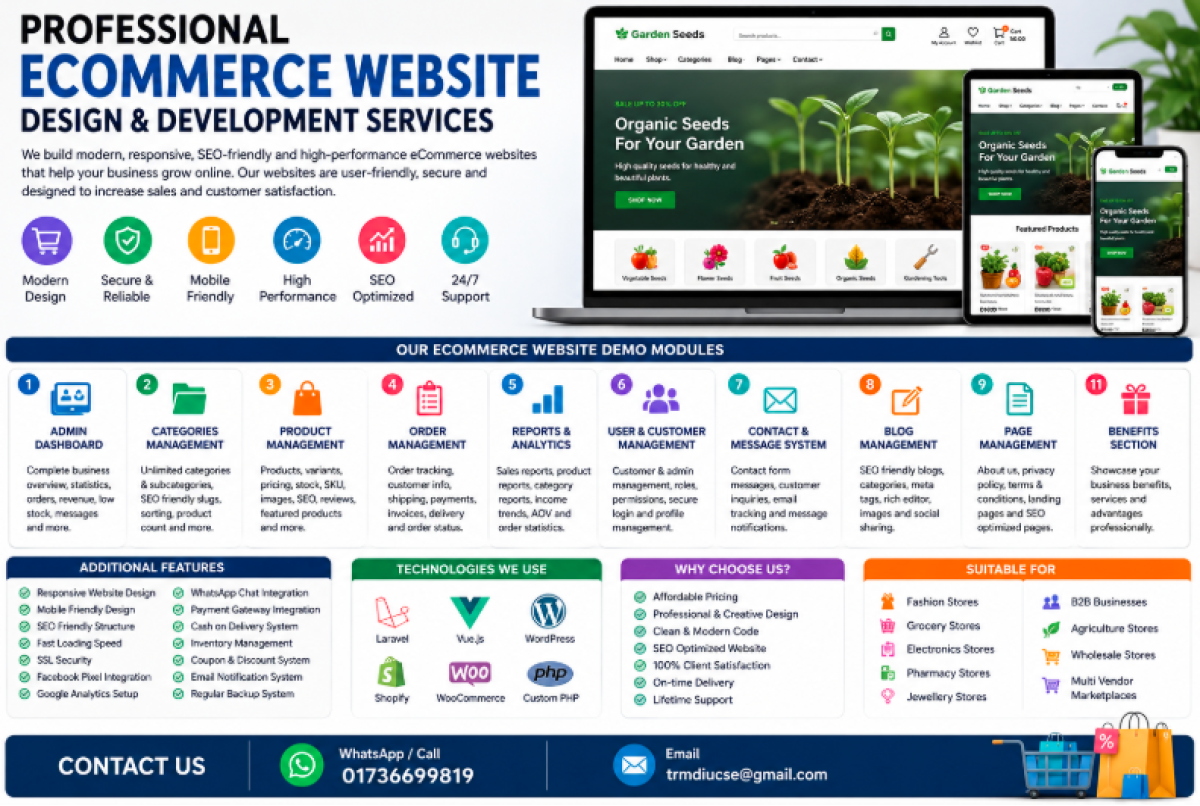Modern Ecommerce Website Design & Development Solutions for Online Business Growth