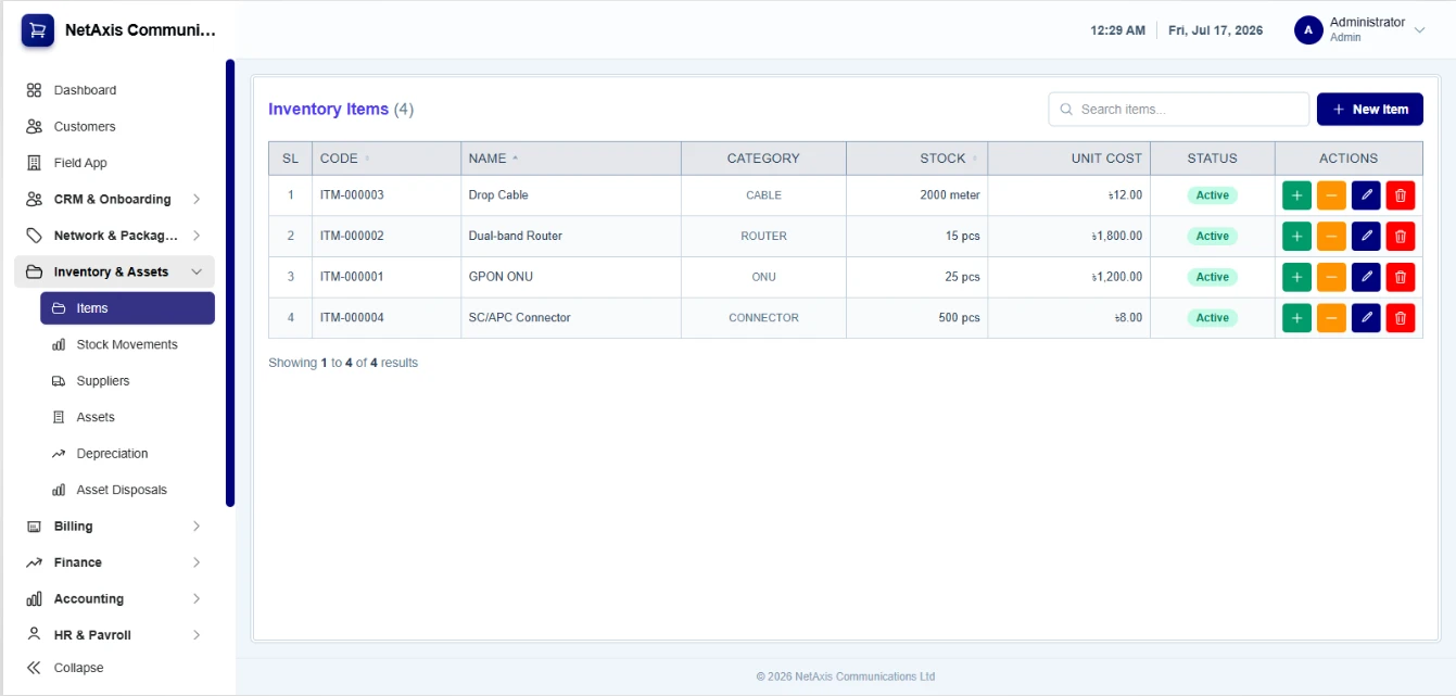 ISP ERP & Broadband Management