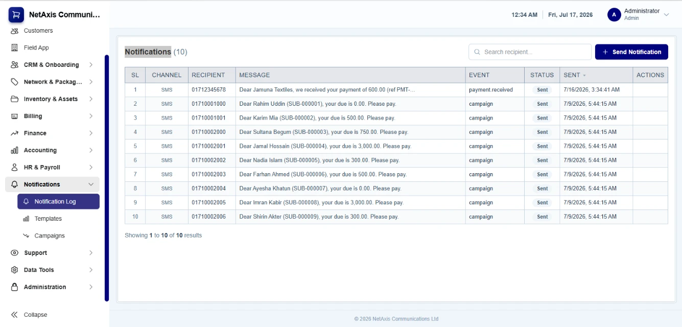 ISP ERP & Broadband Management