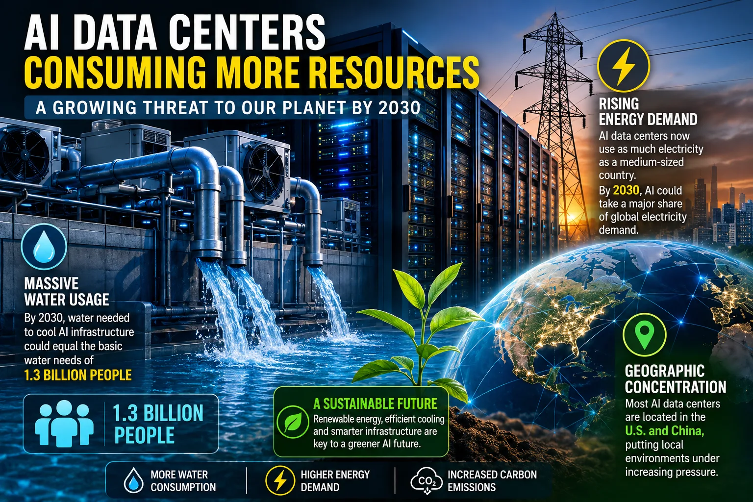 AI Data Centers Could Consume Water and Power on an Unprecedented Scale by 2030, UN Report Warns